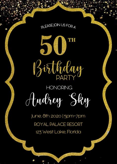 1K+ Free 50th Birthday Invitation Templates .